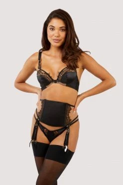 Best Sale ⭐ Playful Promises New In Wren Black Illusion Mesh And Satin Waspie 🔥 11 Playful Promises New In Wren Black Illusion Mesh And Satin Waspie