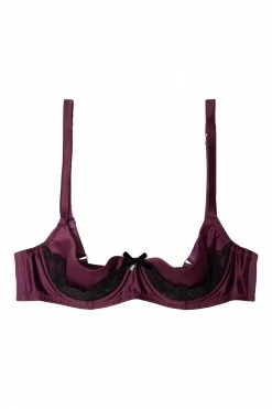 Playful Promises Muriel Purple Lace Quarter Cup Bra