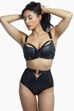 Scantilly By Curvy Kate Harnessed High Waist Brief Black Knickers