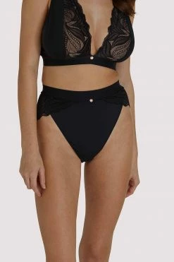 Scantilly By Curvy Kate Indulgence Black High Waist Brief Knickers