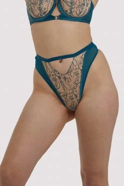 Scantilly By Curvy Kate New In Sex Education High Waisted Thong Teal