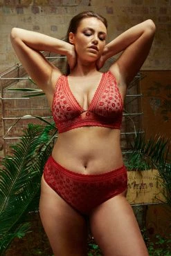 Cheapest ✔️ FFFB X PP New In Maia Red High Waisted Lace Thong ⌛ 15 FFFB X PP New In Maia Red High Waisted Lace Thong