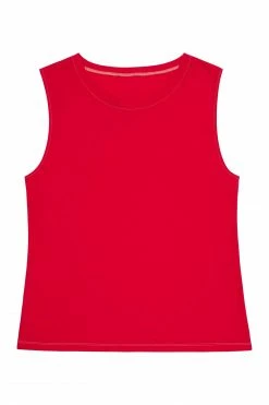 Wolf & Whistle Cotton Knot Front Vest Red Curve Activewear