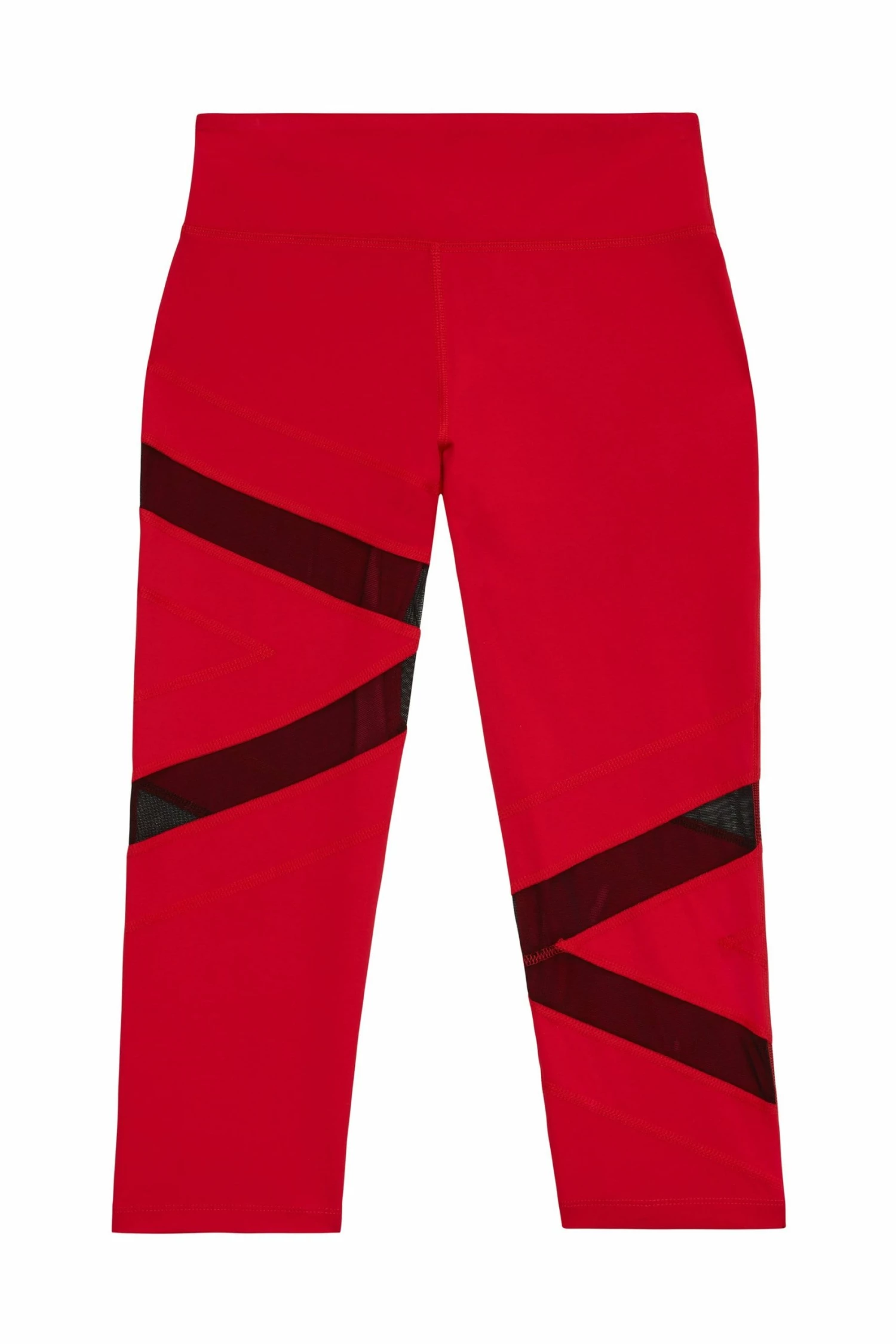 Discount ๐ Wolf & Whistle Mesh Panel Crop Leggings Red ๐ 4 Wolf & Whistle Mesh Panel Crop Leggings Red