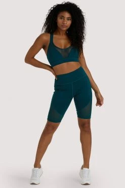 Wolf & Whistle Teal Mesh Panel Shorts