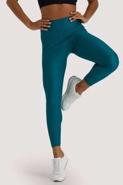 Wolf & Whistle Teal Wet Look Croc Leggings