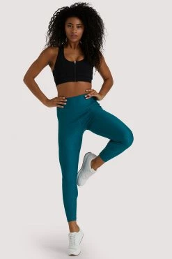 Wolf & Whistle Teal Wet Look Croc Leggings
