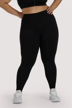 Wolf & Whistle Activewear Eco Black Mesh Panel Leggings Curve