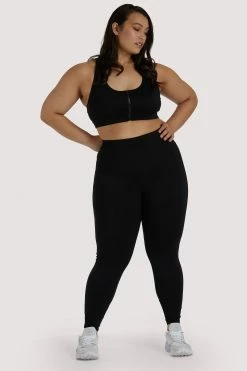Wolf & Whistle Activewear Eco Black Mesh Panel Leggings Curve