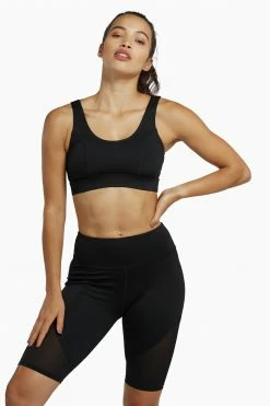 Wolf & Whistle Mesh Panel High Neck Sports Bra