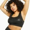 Wolf & Whistle Wet Look Leopard Black Sports Bra Curve