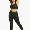 Wolf & Whistle Activewear Wet Look Leopard Black HW Leggings Curve