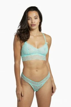 Wolf & Whistle Outlet Ariana Mint Everyday Lace Thong