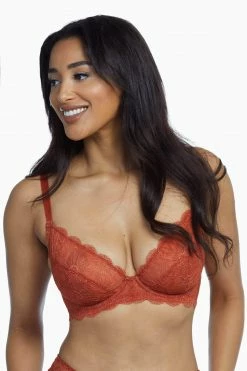 Wolf & Whistle Ariana Intense Rust Everyday Lace Bra Everyday Lingerie