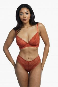 Wolf & Whistle Ariana Intense Rust Everyday Lace Bra Everyday Lingerie