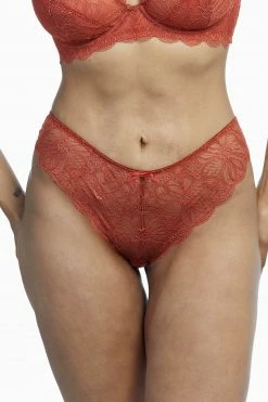 Wolf & Whistle Ariana Intense Rust Everyday Lace Brief Everyday Lingerie