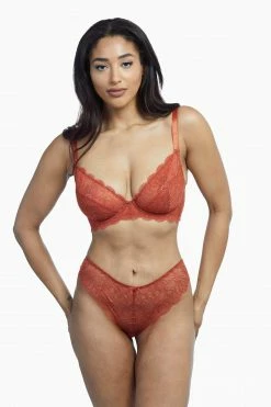 Wolf & Whistle Ariana Intense Rust Everyday Lace Brief Everyday Lingerie
