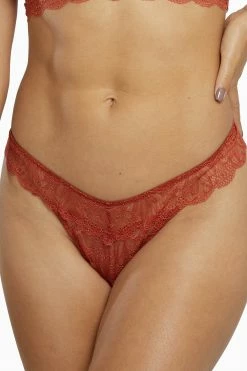 Wolf & Whistle Outlet Ariana Intense Rust Everyday Lace Thong