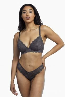 Wolf & Whistle Knickers Ariana Steel Grey Everyday Lace Brief