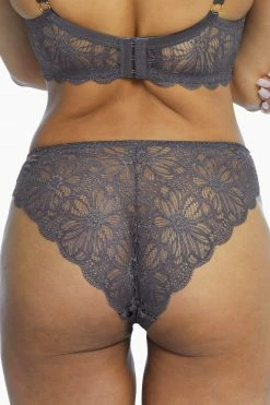 Wolf & Whistle Knickers Ariana Steel Grey Everyday Lace Brief