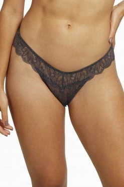 Wolf & Whistle Outlet Ariana Steel Grey Everyday Lace Thong