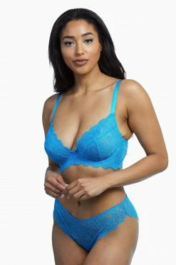 Wolf & Whistle Everyday Lingerie Ariana Bright Aqua Everyday Lace Bra