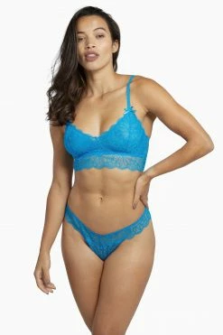 Wolf & Whistle Knickers Ariana Aqua Blue Everyday Lace Thong