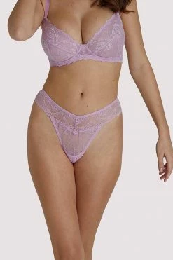 Wolf & Whistle Ariana Lilac Everyday Lace Thong Everyday Lingerie