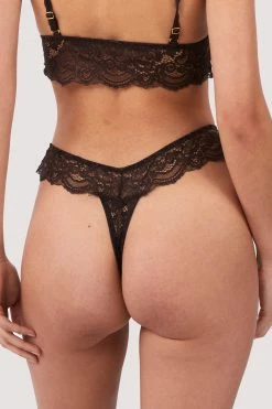 Wolf & Whistle New In Ariana Coffee Lace Thong