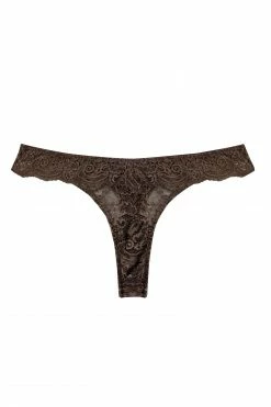 Wolf & Whistle New In Ariana Coffee Lace Thong
