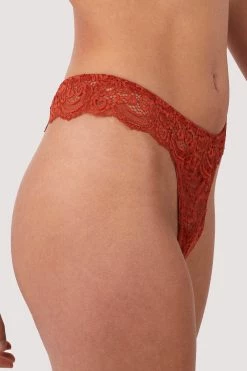 Wolf & Whistle Ariana Ginger Lace Thong