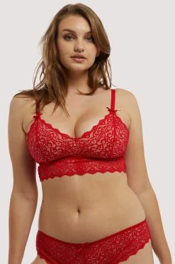 Wolf & Whistle New In Bras Ariana Red Everyday Lace Bralette