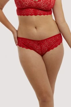 Wolf & Whistle Ariana Red Everyday Lace Brief Knickers