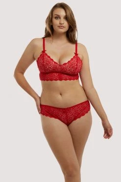 Discount 🧨 Wolf & Whistle Ariana Red Everyday Lace Brief Knickers ✔️ 12 Wolf & Whistle Ariana Red Everyday Lace Brief Knickers