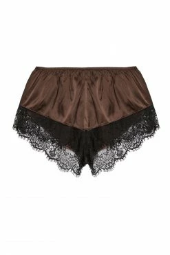 Wolf & Whistle Alaia Chocolate Brown Caged Cami Pyjama Top & Shorts