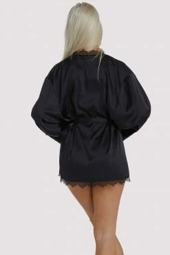 Best Sale ๐ Wolf & Whistle Black Lace Trim Robe โค๏ธ 9 Wolf & Whistle Black Lace Trim Robe