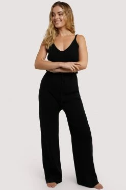 Wolf & Whistle Lounge Black Knitted Jumpsuit Outlet