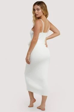 Wolf & Whistle Wolf & Whistle Lounge Ivory Knitted Rib Dress