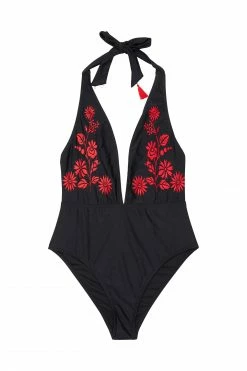 Wolf & Whistle Eco Embroidered Tassle Swimsuit Swimwear