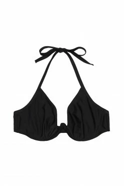 Wolf & Whistle Swimwear Katya Black Exposed Cradle Bikini Top Curve