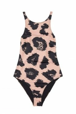 Wolf & Whistle Swimwear Brown Eco Leopard Swimsuit