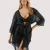 Wolf & Whistle Khaki Giraffe Beach Kimono