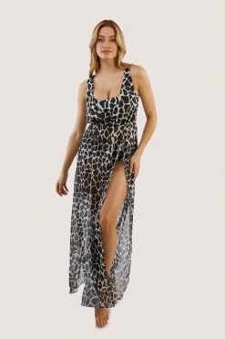 Buy ๐ Wolf & Whistle Swimwear Cross Back Maxi Beach ๐ Dress White Giraffe ๐ 8 Wolf & Whistle Swimwear Cross Back Maxi Beach Dress White Giraffe