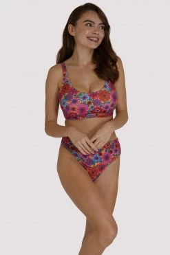 Wolf & Whistle Scarlett Floral Fuller Bust Crop Bikini Top Swimwear