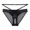 Playful Promises Eddie Black Crossover Wrap Crotchless Brazilian Brief Knickers