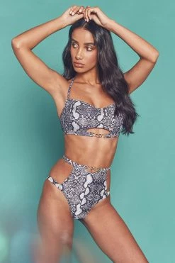 Wolf & Whistle Eco Snakeskin Chain High Waist Brief