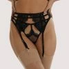 Wolf & Whistle Fleur Black Caged Lace Suspender Suspenders