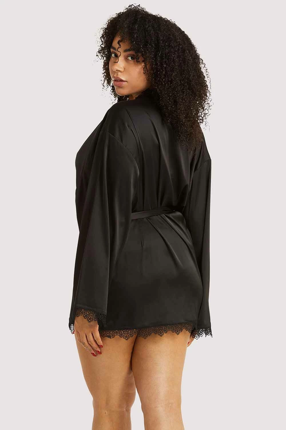 Best Sale ๐ Wolf & Whistle Black Lace Trim Robe โค๏ธ 6 Wolf & Whistle Black Lace Trim Robe