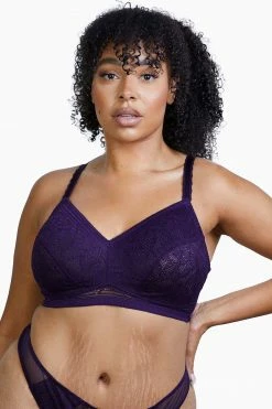 Deja Day Emma Vine Purple Ultimate Comfort Wireless Bra Bras