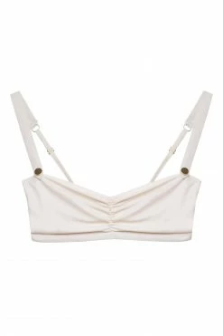 Flash Sale 😀 Bettie Page Lingerie Eco Honey White Sweetheart 👙 Bikini Top 😍 13 Bettie Page Lingerie Eco Honey White Sweetheart Bikini Top